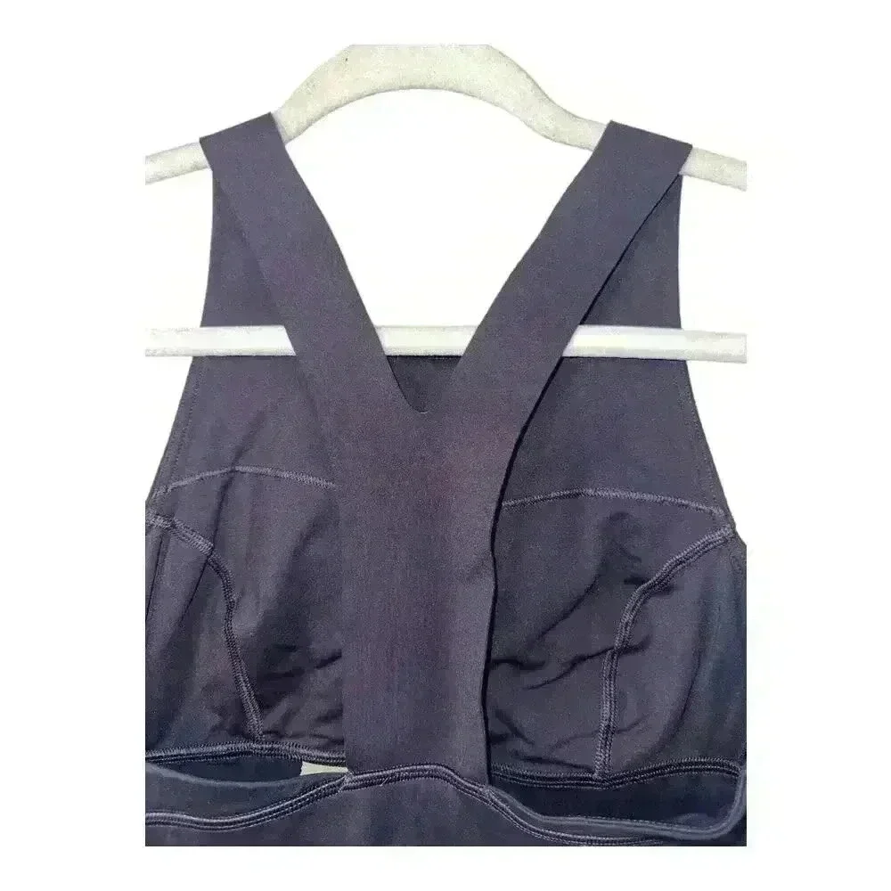 Lululemon Fast And Free Black Grape Bra,‎ Size 6